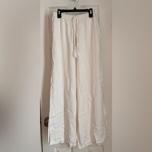 🆕Blue Island Chic White Wide-Leg Pants